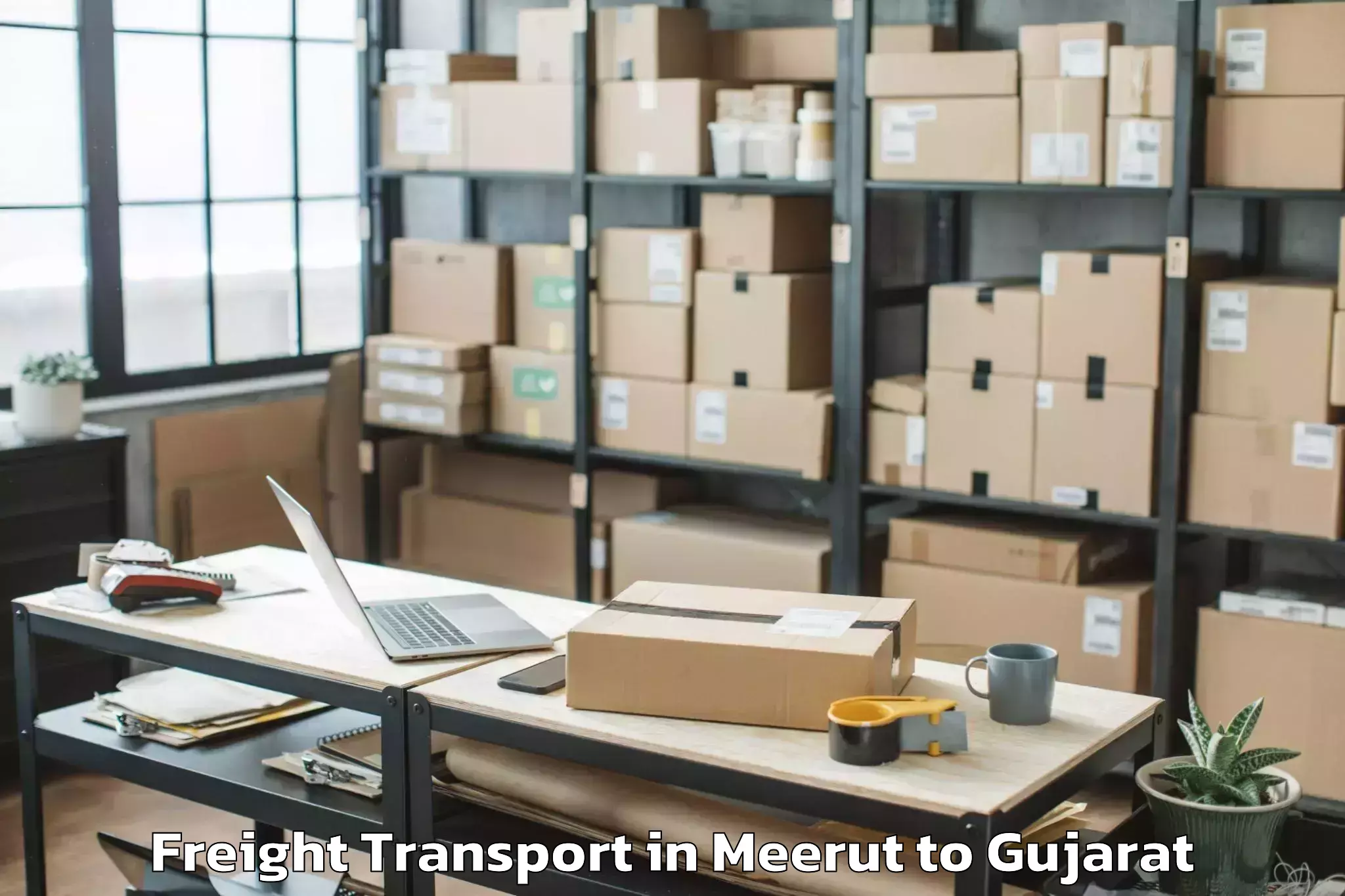 Quality Meerut to Botad Freight Transport